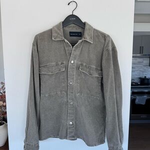 Abercrombie & Fitch Men's Olive Corduroy Shirt Jacket